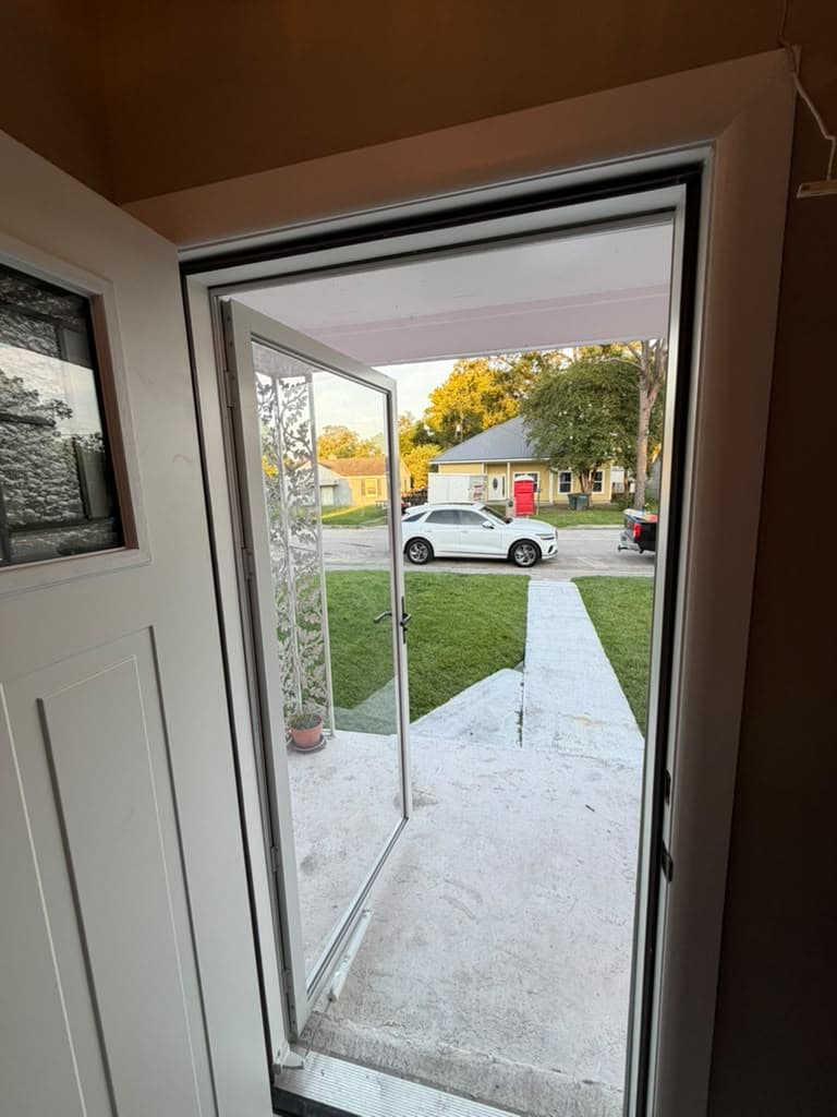 New entry door viewed from inside